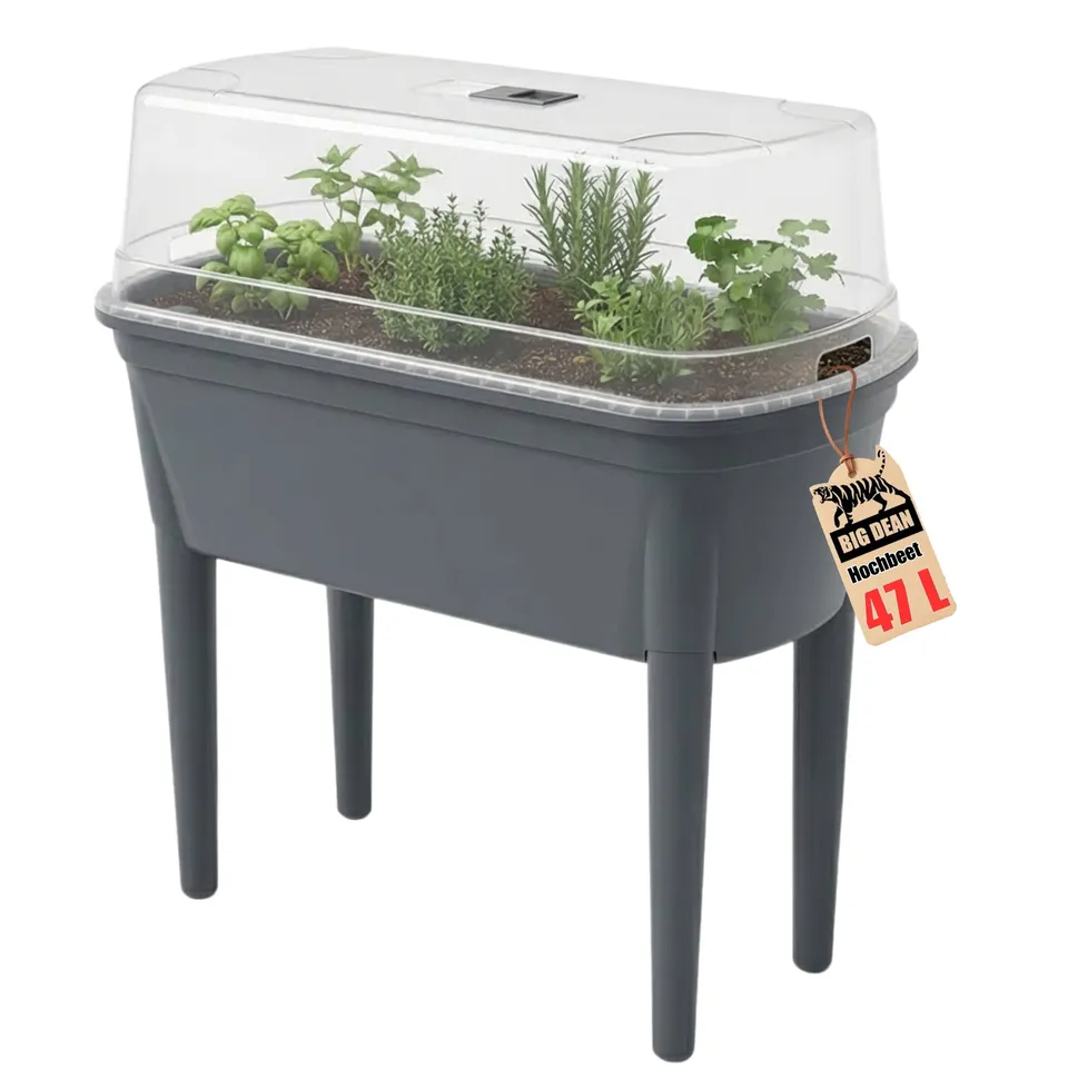 BigDean Garten & Außenbereich Hochbeet Frühbeet Anthrazit 78cm