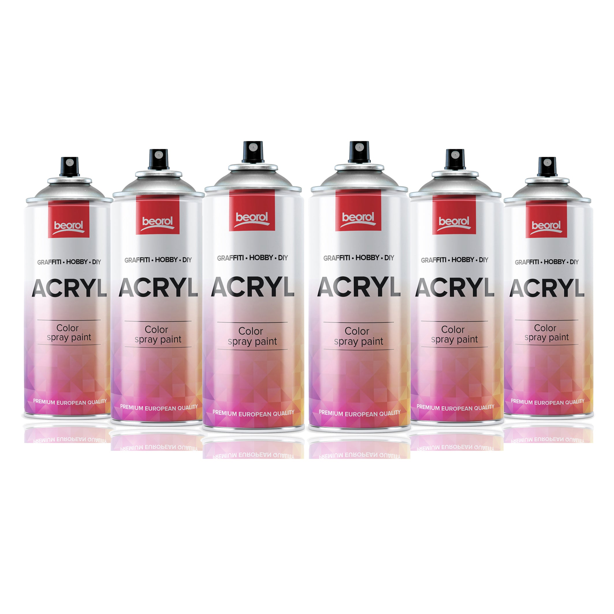 BigDean Sprühlack weiß matt 6x400 ml RAL 9016 Spraydose