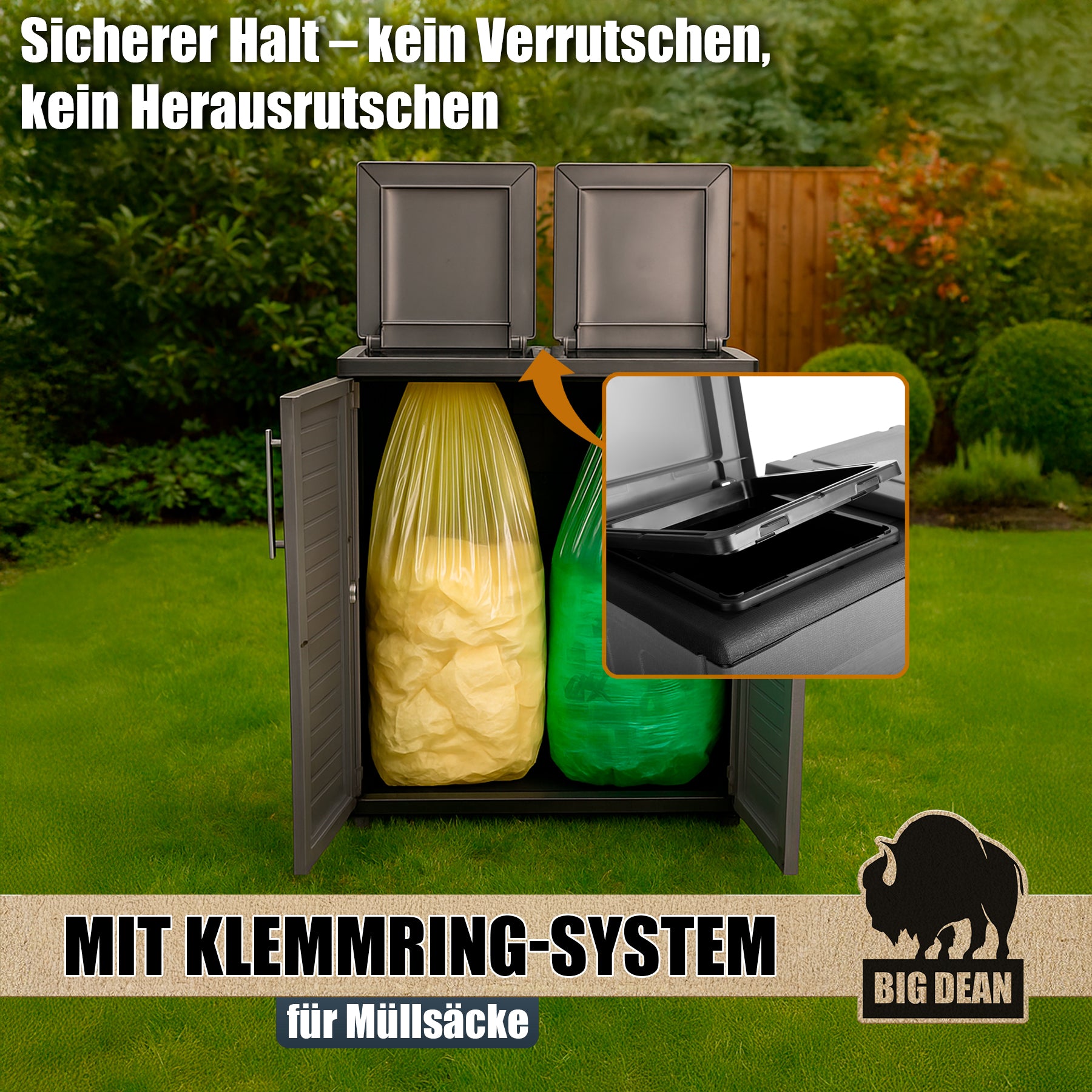 BigDean Mülltrennsystem Schrank Recycling für Gelben Sack