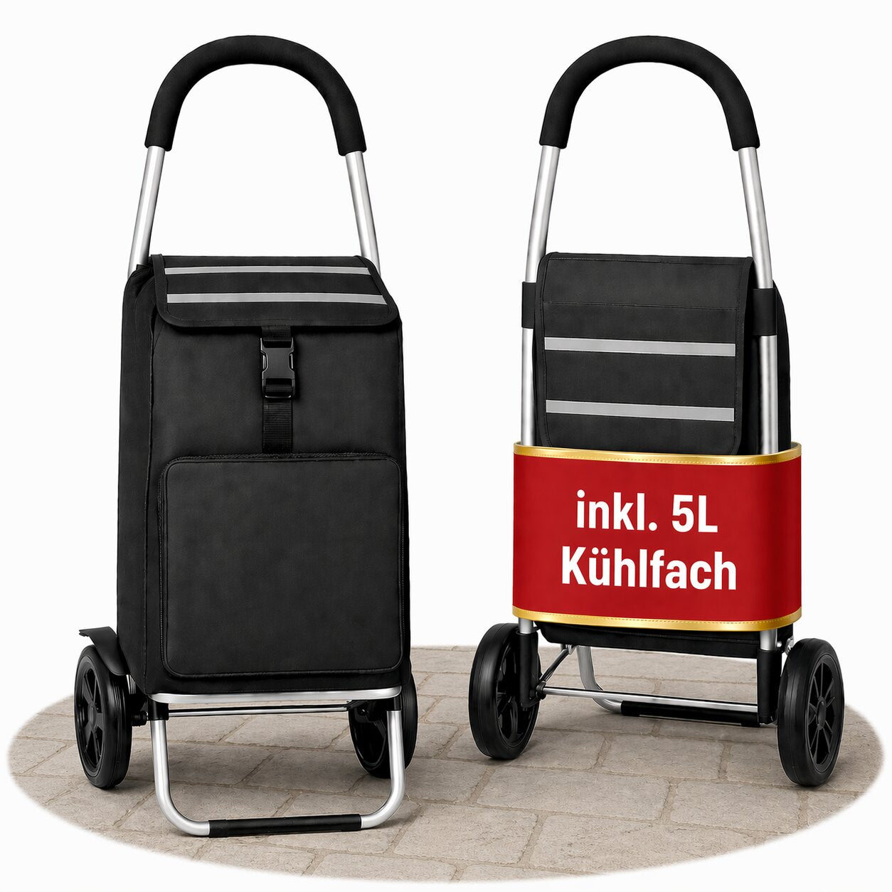 BigDean Einkaufstrolley klappbar 56L Kühlfach Tasche