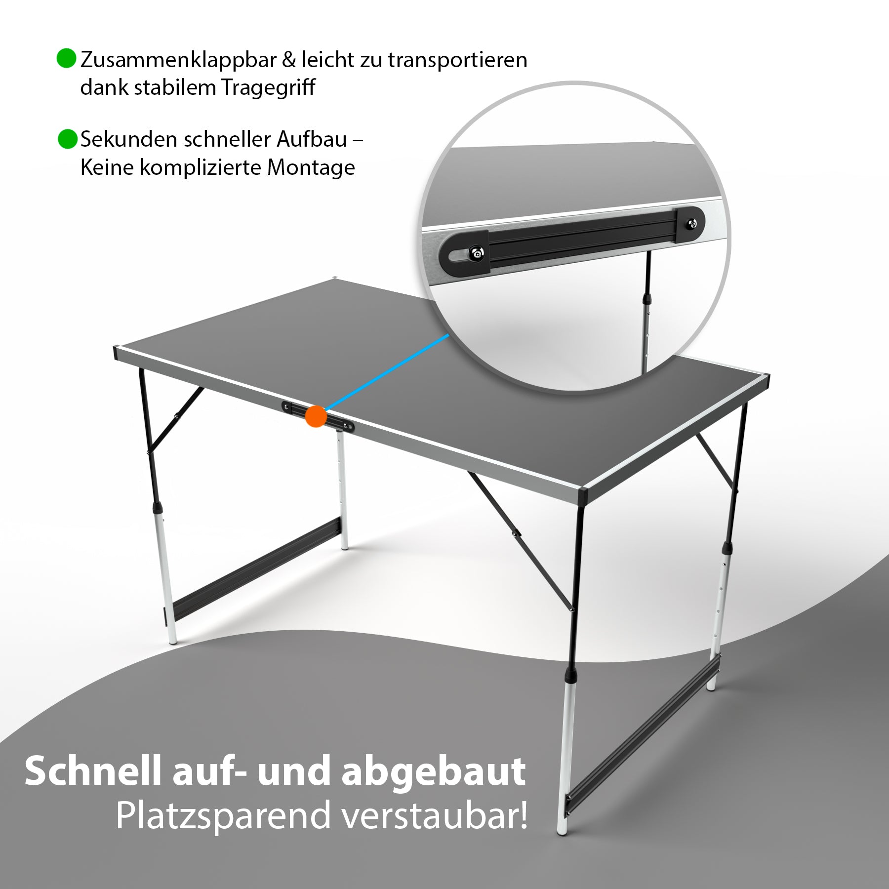 BigDean Multifunktionstisch 100x60cm klappbar 30kg