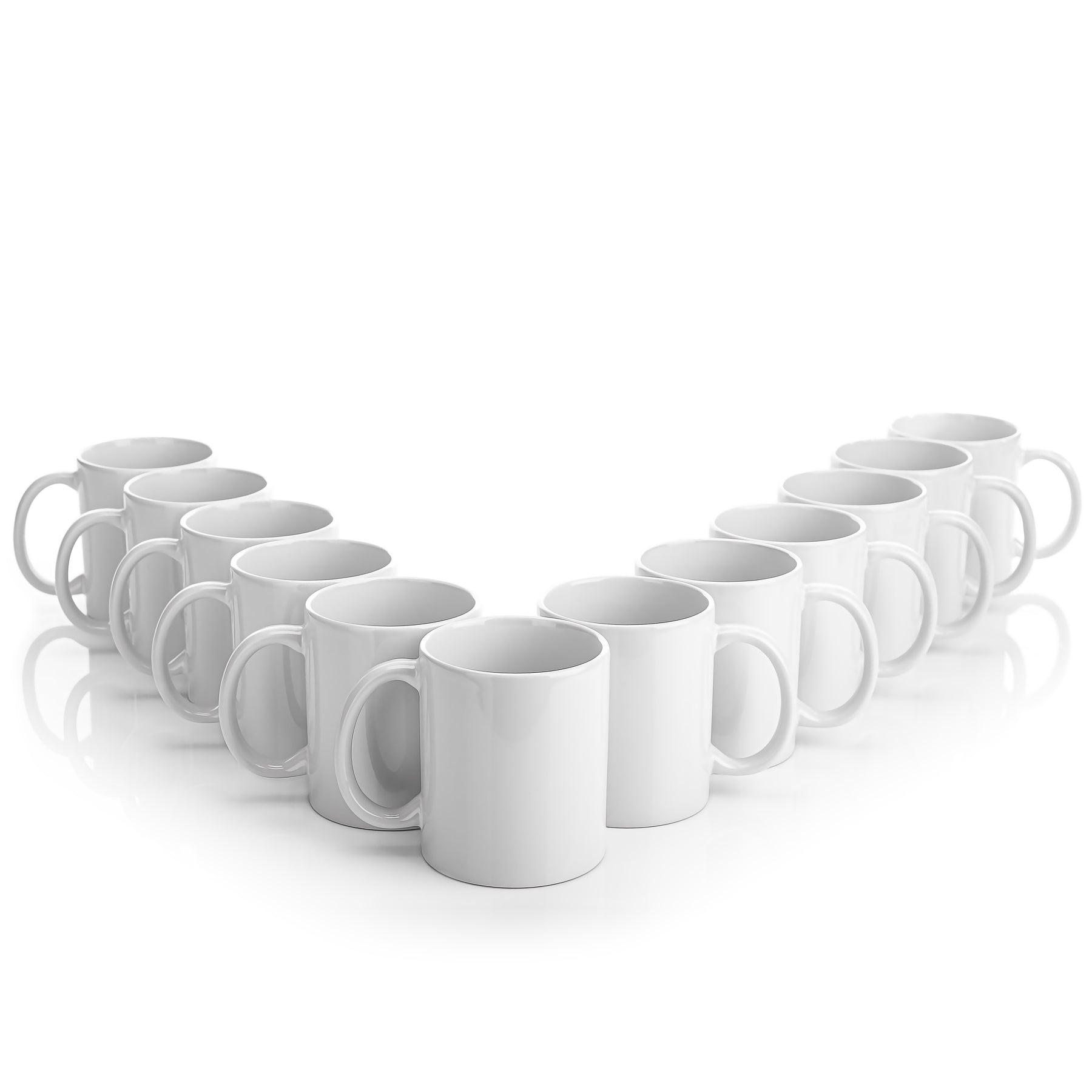 BigDean Küche Kaffeebecher weiß 300 ml 12er Porzellan