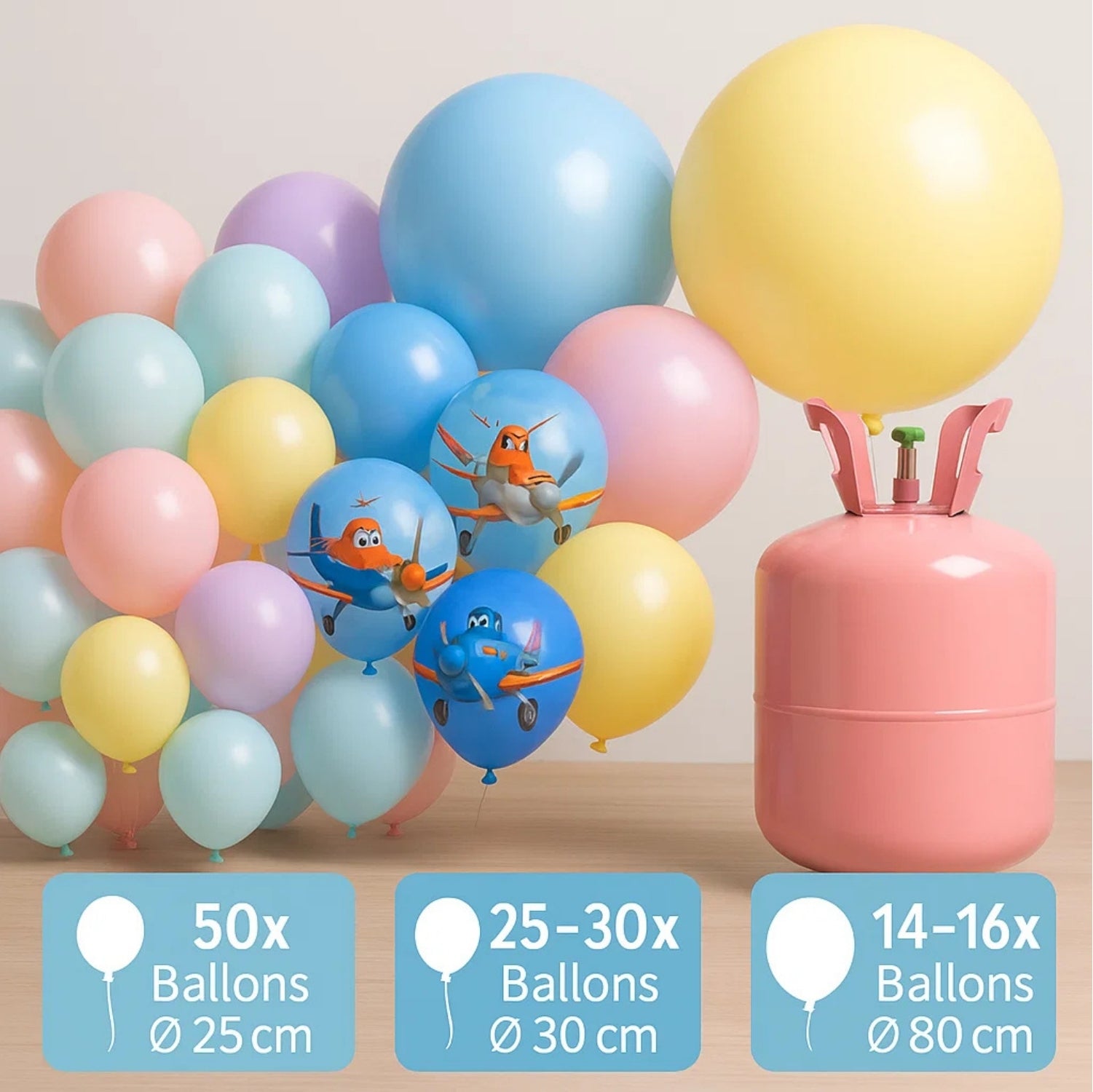 BigDean Helium Gasflasche XXL Ballongas für 50 Ballons