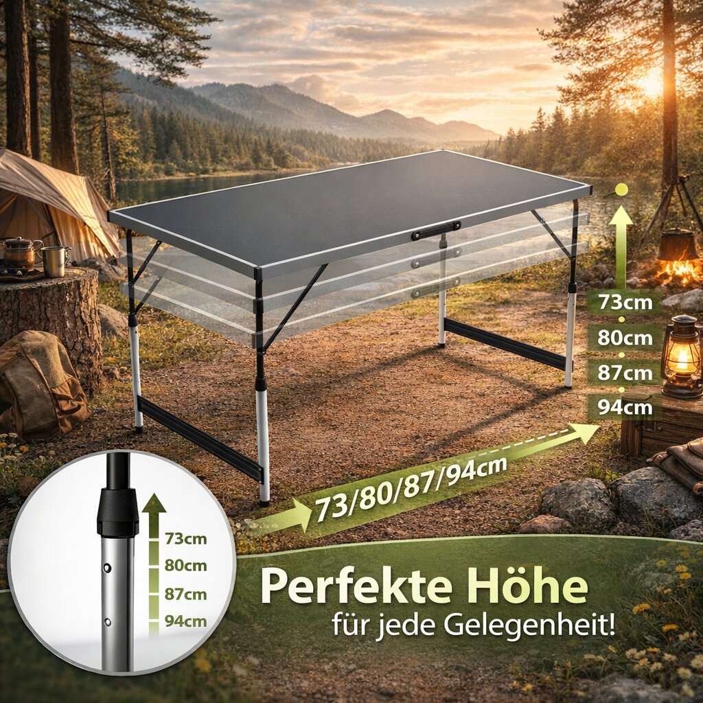BigDean Garten Multifunktionstisch 100x60cm höhenverstellbar 30kg