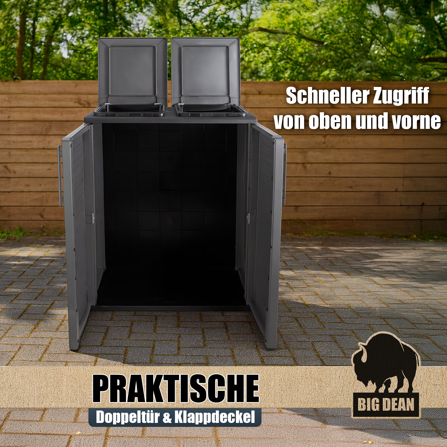 BigDean Mülltrennsystem Schrank Recycling für Gelben Sack