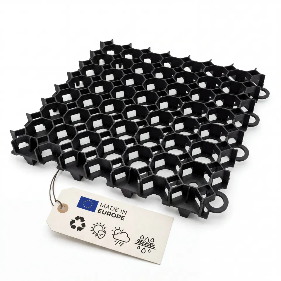 BigDean Rasengitter 50x50x4 schwarz befahrbar 4 Stück