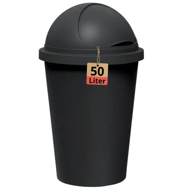 BigDean Haushalt Mülleimer Kugelkopf Midnight 50 Liter
