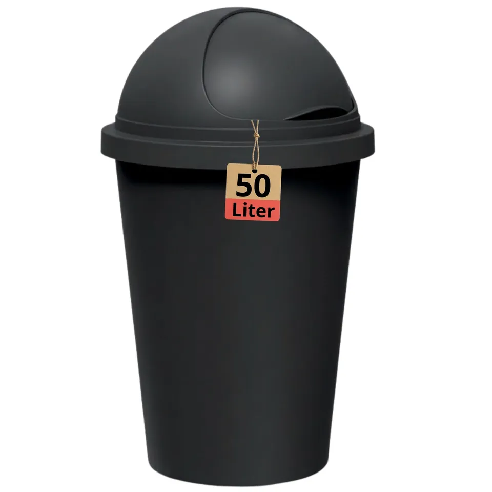 BigDean Haushalt Mülleimer Kugelkopf Midnight 50 Liter