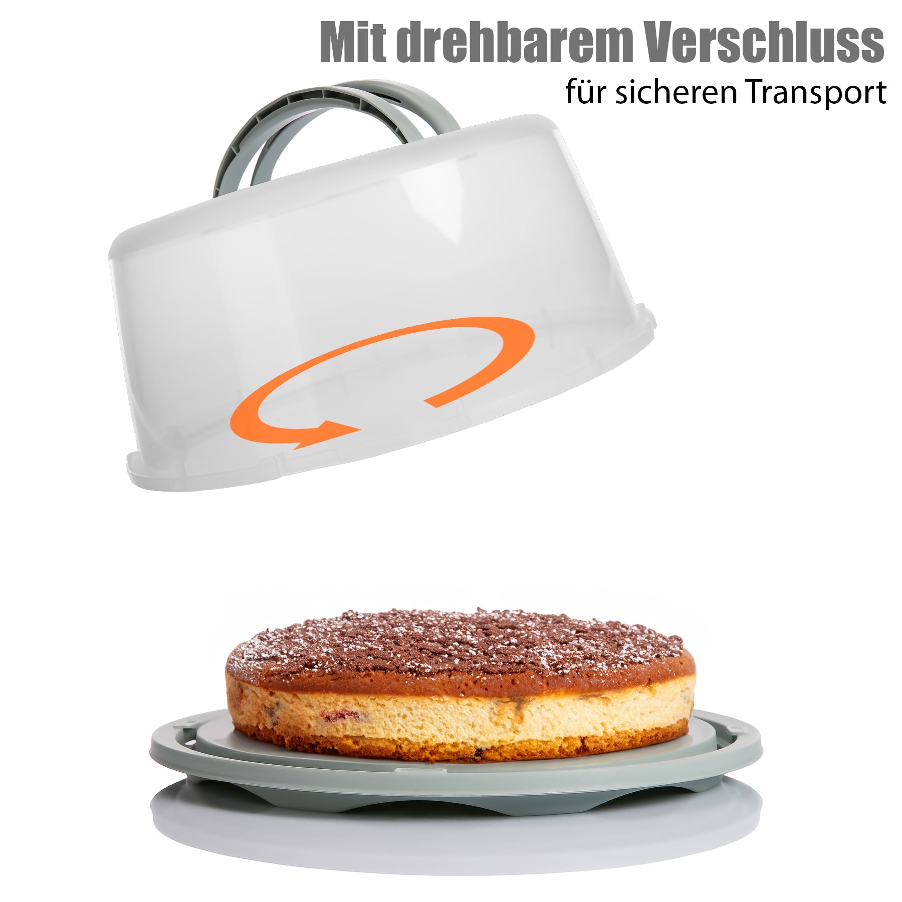 BigDean Küche Kuchen Transportbox rund pastellgrün Klick