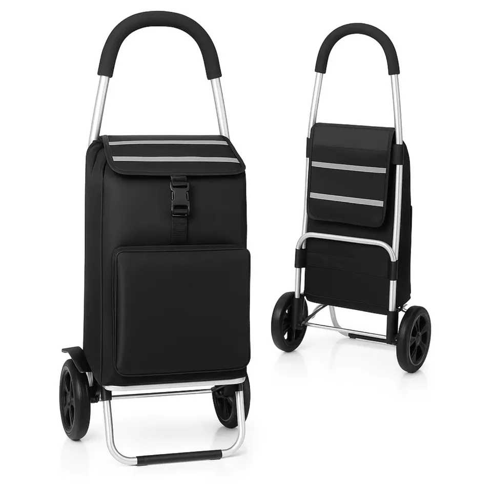 BigDean Einkaufstrolley klappbar 56L mit Kühlfach