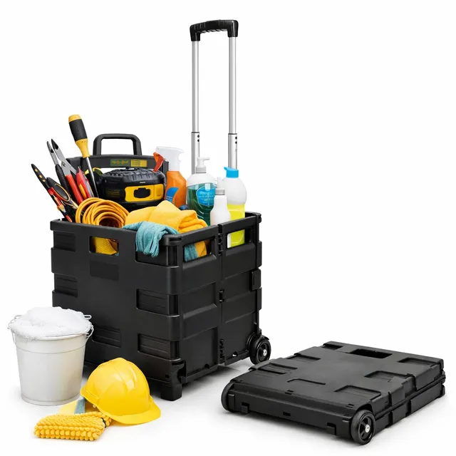 BigDean Werkzeugtrolley klappbar 35kg mit Rollen