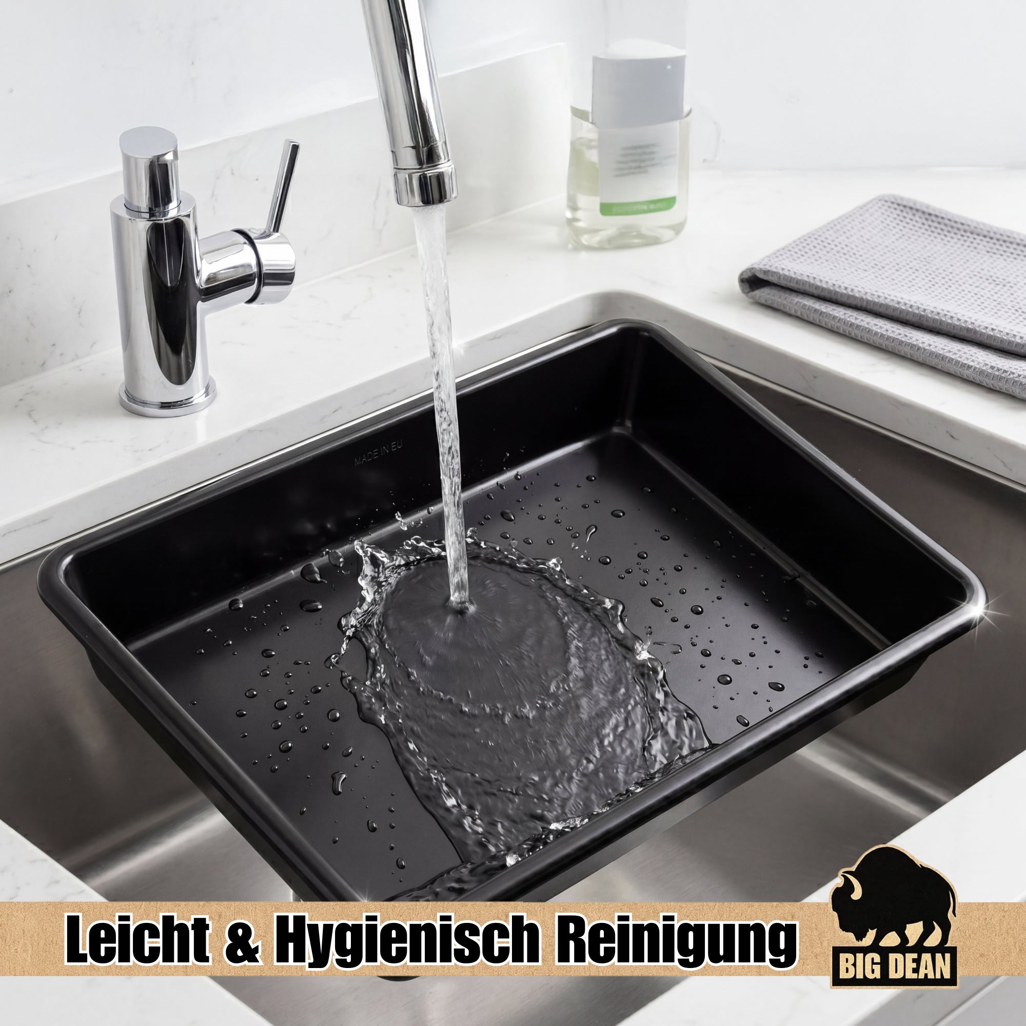 BigDean Wanne 54x40x8,8cm 13 Liter lebensmittelecht Kunststoff