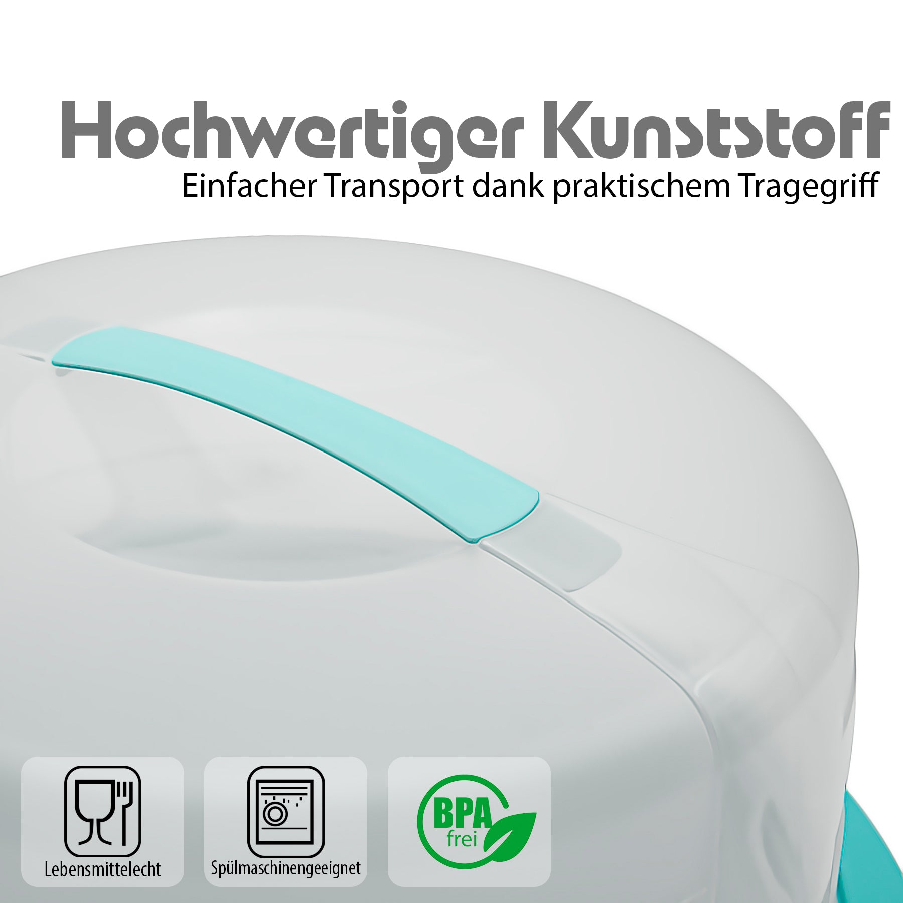 BigDean Kuchen Transportbox rund Kühlfach eisblau 2 Stück