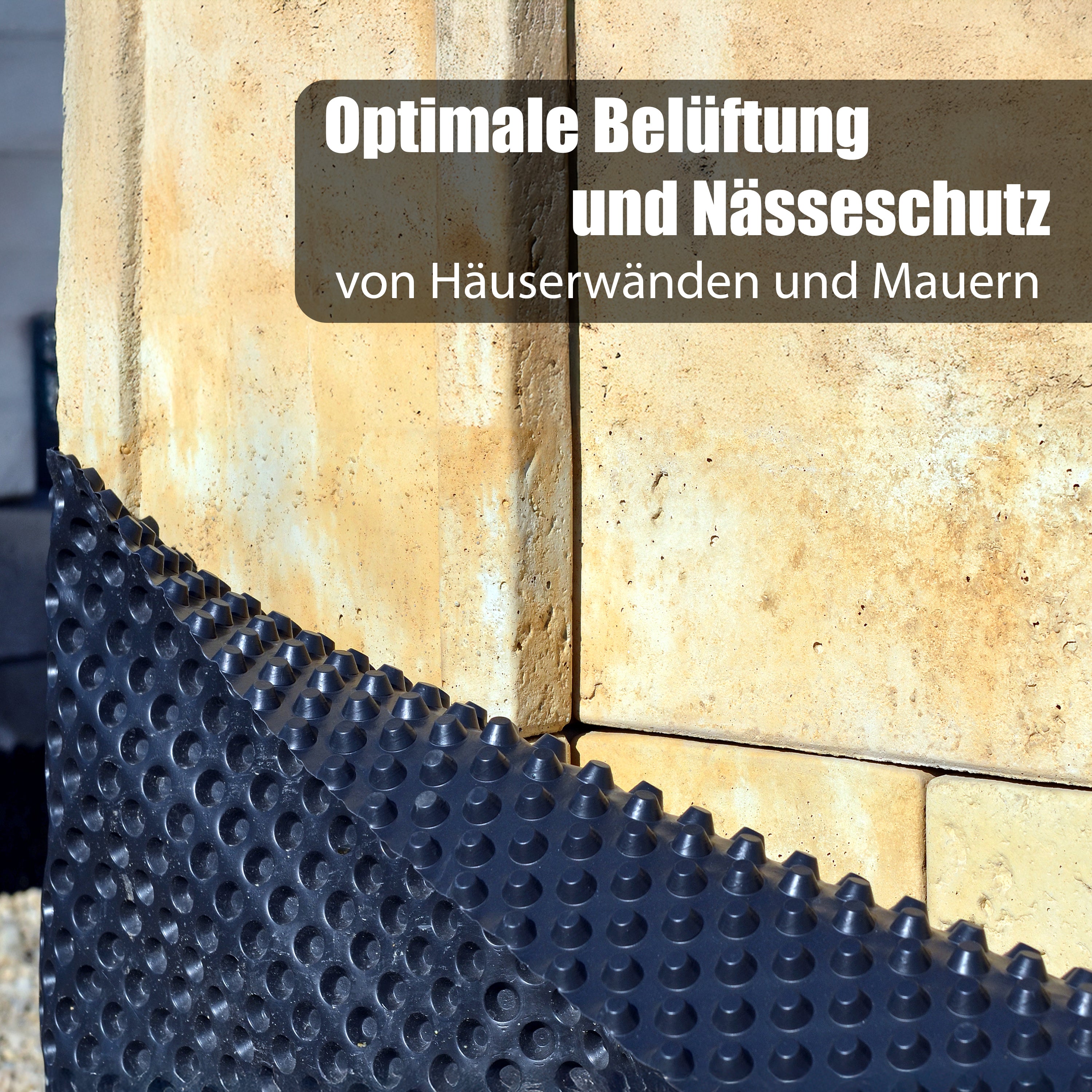 BigDean Premium Noppenfolie 0,5x20m HDPE für Hochbeet reißfest