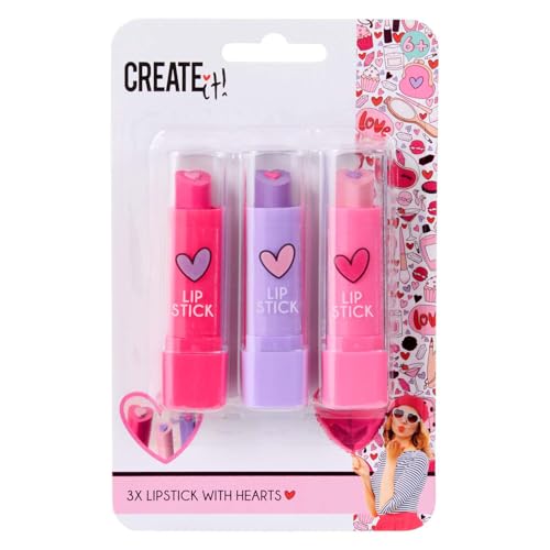 Create It Makeup Lippenstift Set Herzform 3 Stück Rosa