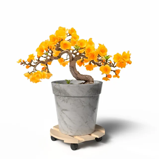 BigDean Garten & Außenbereich Pflanzenroller Holz rund 30cm 120kg