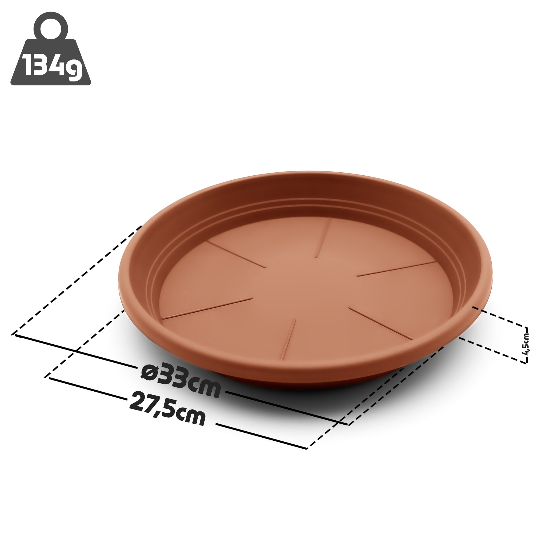 BigDean Garten Blumentopf Untersetzer 33cm terracotta 20er Set