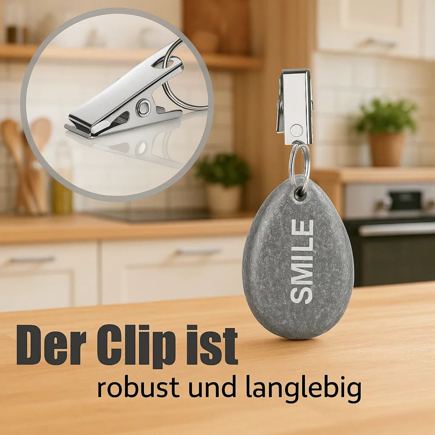 BigDean Tischdeckenbeschwerer Naturstein grau 8 Stück