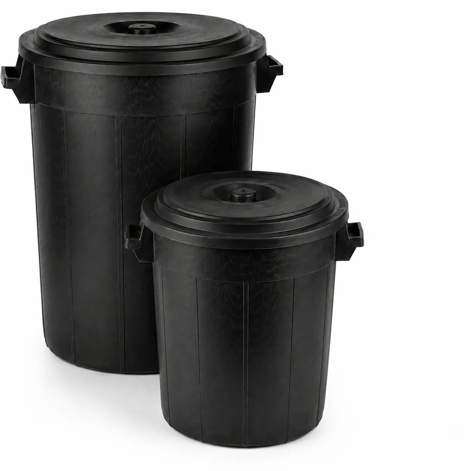BigDean Universaltonne 100 Liter Tonne mit Deckel schwarz