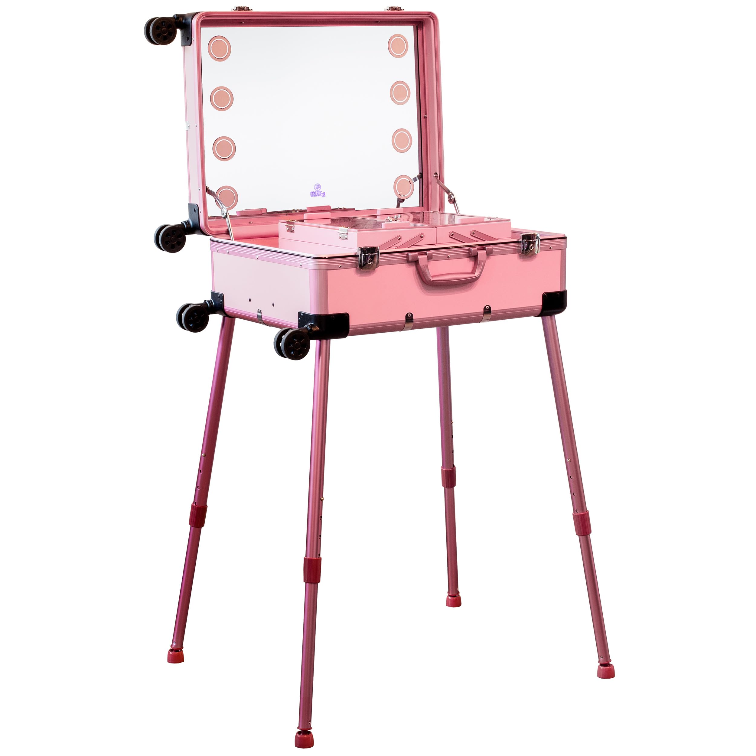 Create It Beauty Cases Schminkkoffer Trolley Rosa mit Spiegel
