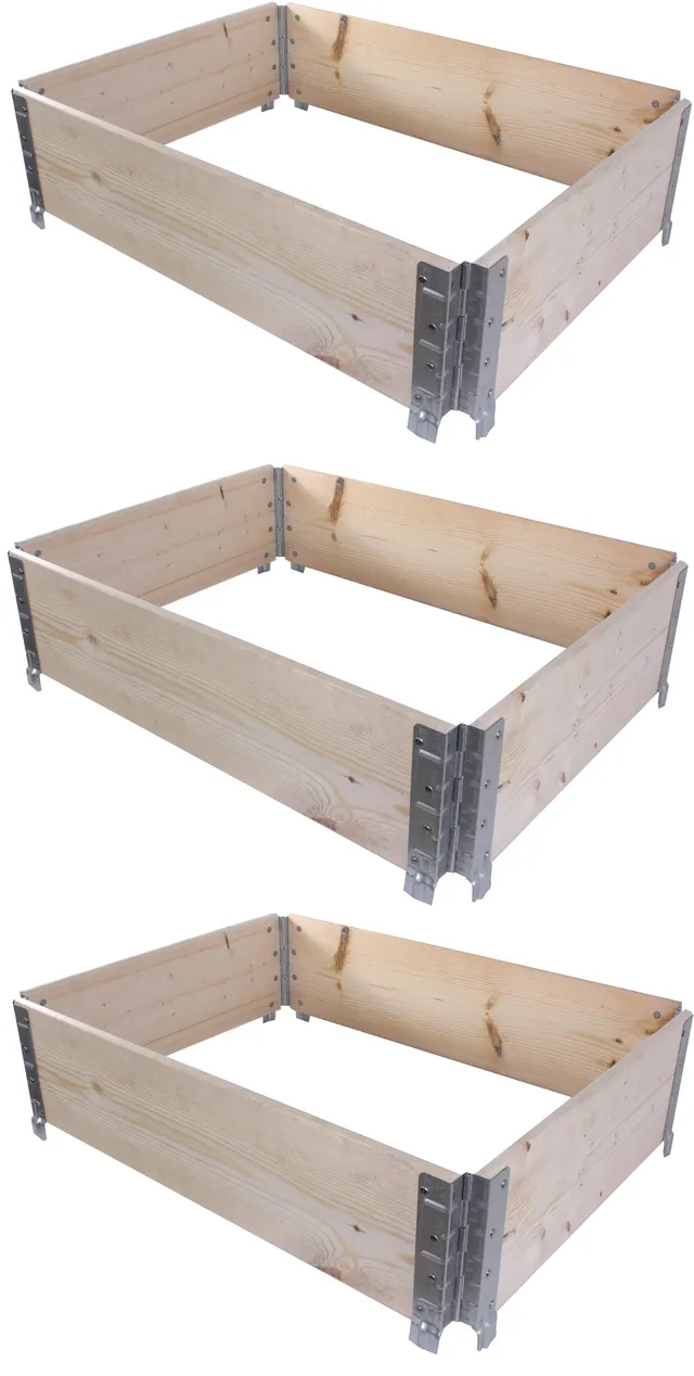 BigDean Palettenrahmen Hochbeet 80x60 cm 3 Stück
