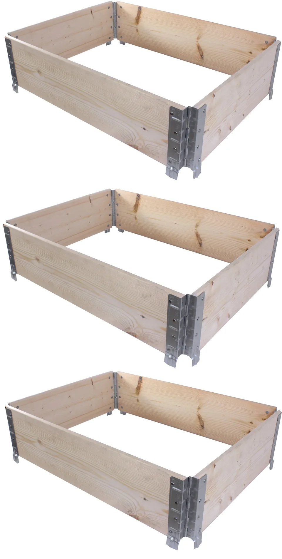BigDean Palettenrahmen Hochbeet 80x60 cm 3 Stück