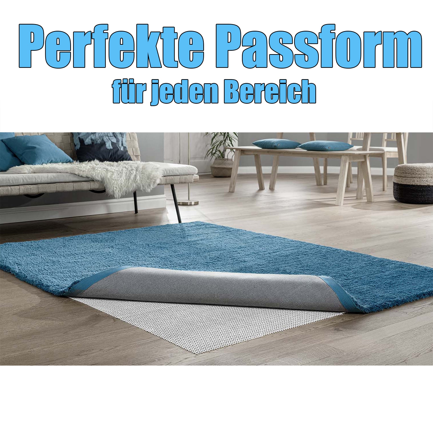 BigDean Haushalt Teppichunterlage 60x120cm Antirutsch zuschneidbar