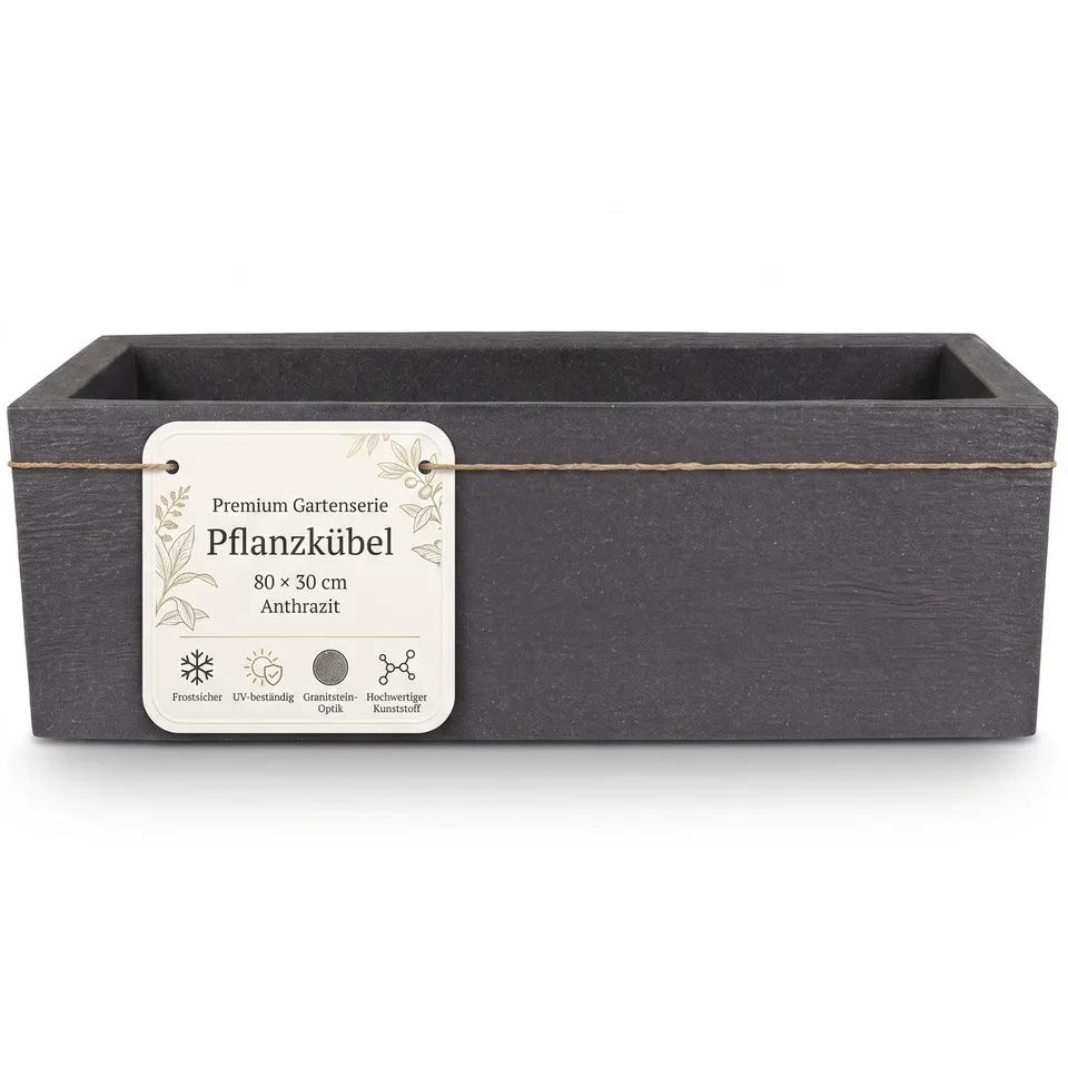 BigDean Blumenkübel XL 80x30 anthrazit Granit 57 L