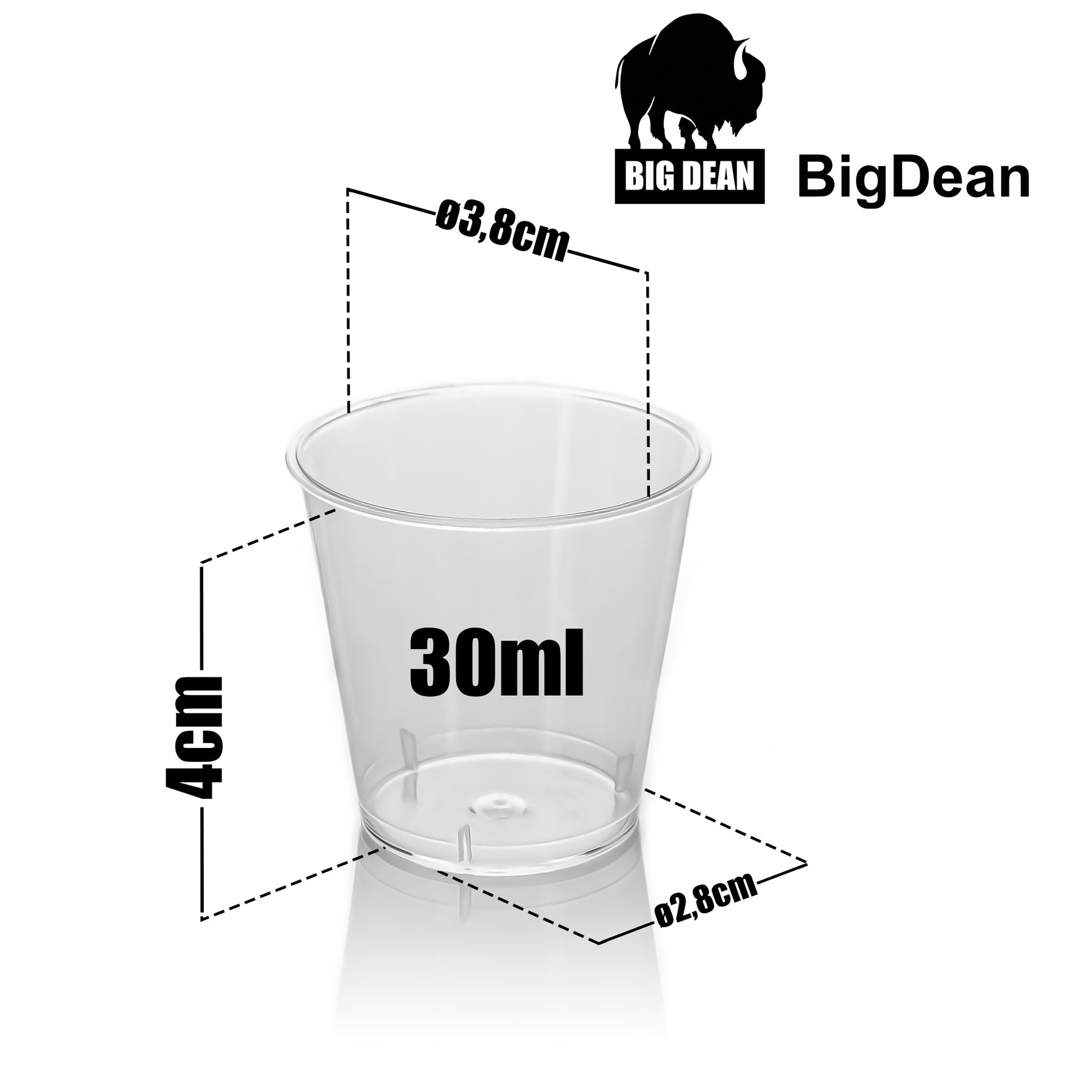 BigDean Küche & Vorrat Schnapsgläser Plastik 3cl 100 Stück transparent