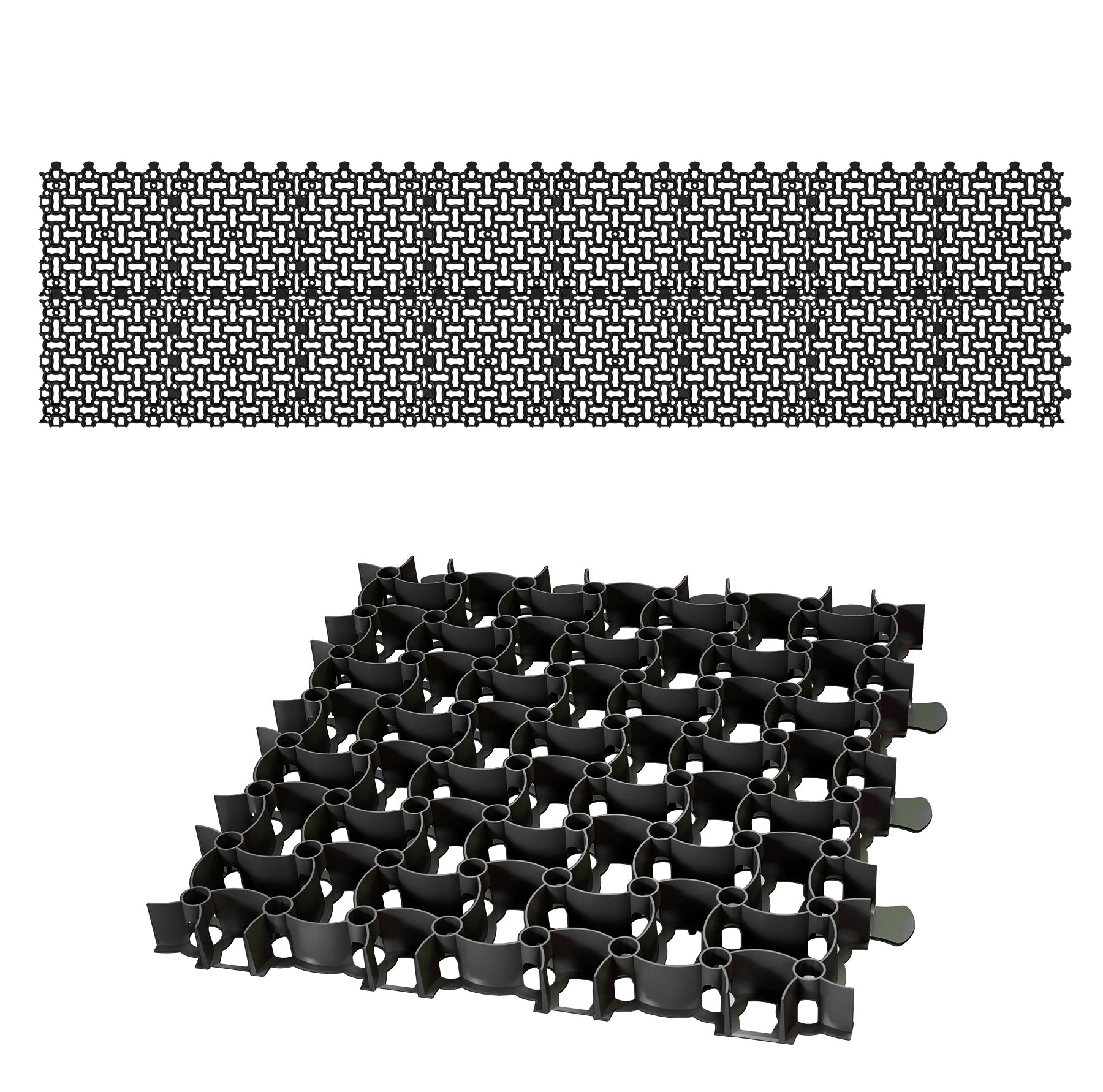 BigDean Rasengitter Paddockplatte 50x50cm 16x schwarz 4m²