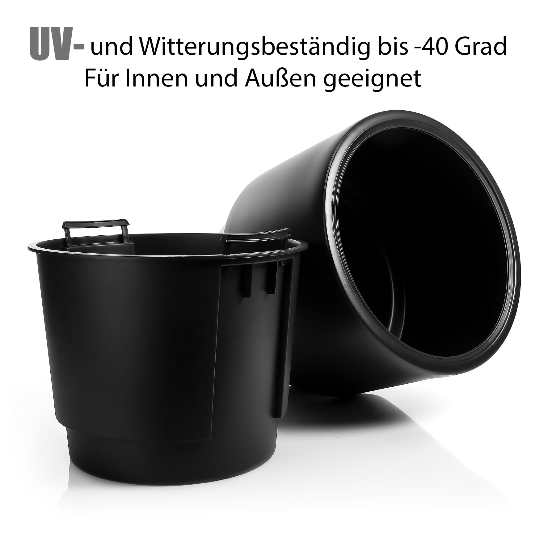 BigDean Garten & Außenbereich Blumentopf ø47 cm Schwarz Einsatz